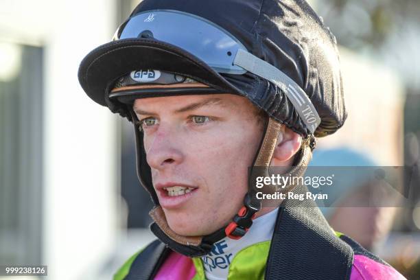 Getemhel ridden by Michael Dee wins the Barryâs Bins Fillies and Mares BM64 Handicap at Geelong Racecourse on July 15, 2018 in Geelong, Australia.