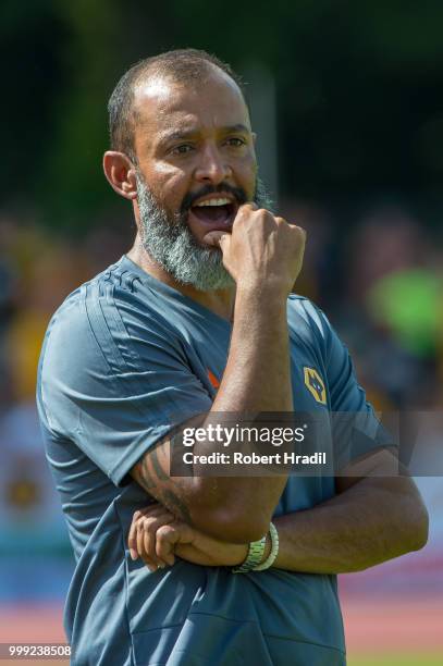 Nuno Espirito Santo manager of Wolverhampton Wanderers reacts during the Uhrencup 2018 at the Neufeld stadium on July 14, 2018 in Bern, Switzerland.