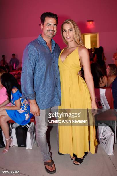 Rocco Leo Gaglioti and Carmen Carrera attends Miami Swim Week powered by Art Hearts Fashion Swim/Resort 2018/19 at Faena Forum on July 14, 2018 in...