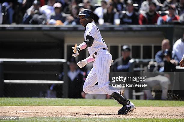 Alexei Ramirez of the Chicago White Sox bats against the Toronto Blue Jays on May 9, 2010 at U.S. Cellular Field in Chicago, Illinois. The Blue Jays...