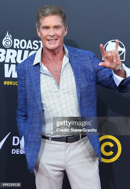 David Hasselhoff arrives at the Comedy Central Roast Of Bruce Willis on July 14, 2018 in Los Angeles, California.