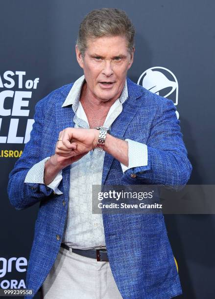 David Hasselhoff arrives at the Comedy Central Roast Of Bruce Willis on July 14, 2018 in Los Angeles, California.