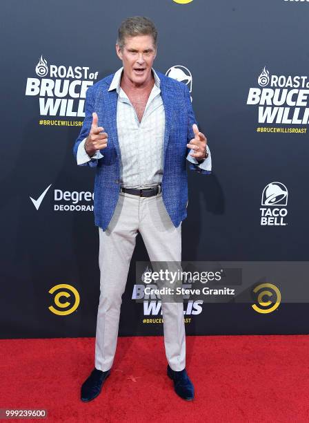 David Hasselhoff arrives at the Comedy Central Roast Of Bruce Willis on July 14, 2018 in Los Angeles, California.