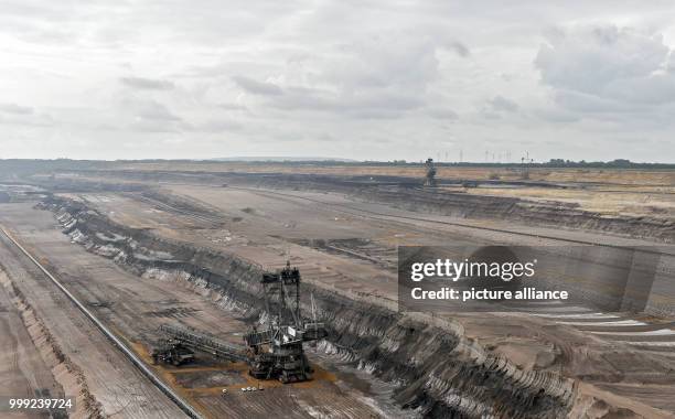 Rotary excavator in the open cast mine in Wanlo, Germany, 20 August 2017. Protestors are attempting to prevent the mining of coal in the Wanlo mine....