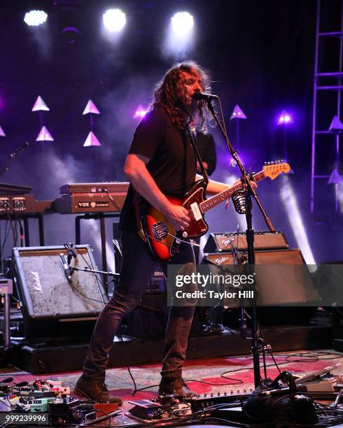 Adam Granduciel of The War on Drugs performs during the 2018 Forecastle Music Festival at Louisville Waterfront Park on July 14, 2018 in Louisville,...