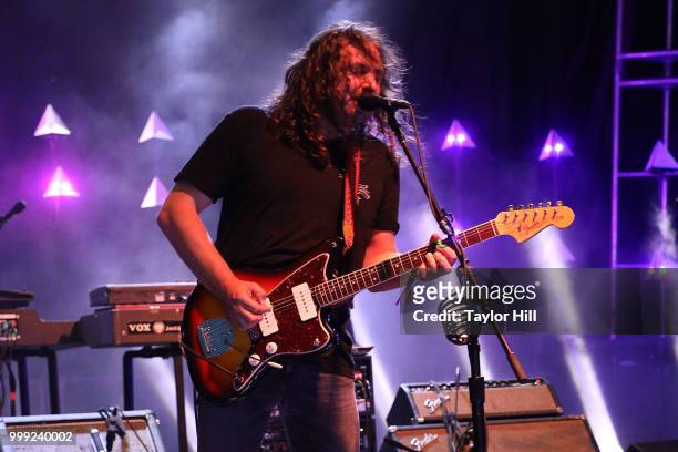 Adam Granduciel of The War on Drugs performs during the 2018 Forecastle Music Festival at Louisville Waterfront Park on July 14, 2018 in Louisville,...