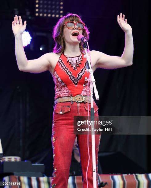 Jenny Lewis performs during the 2018 Forecastle Music Festival at Louisville Waterfront Park on July 14, 2018 in Louisville, Kentucky.