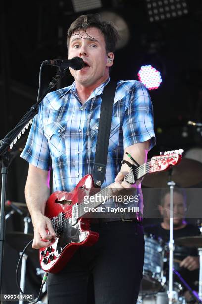 Jim Adkins of Jimmy Eat World performs during the 2018 Forecastle Music Festival at Louisville Waterfront Park on July 14, 2018 in Louisville,...