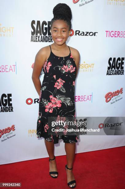 Layla Crawford attends "Sage Alexander: The Dark Realm" Launch Party Co-hosted by Innersight Entertainment and TigerBeat Media at El Rey Theatre on...