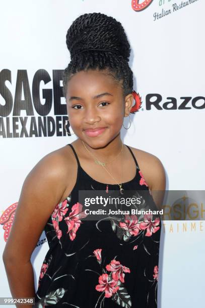 Layla Crawford attends "Sage Alexander: The Dark Realm" Launch Party Co-hosted by Innersight Entertainment and TigerBeat Media at El Rey Theatre on...