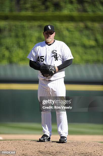 Bobby Jenks of the Chicago White Sox pitches gainst the Toronto Blue Jays on May 9, 2010 at U.S. Cellular Field in Chicago, Illinois. The Blue Jays...