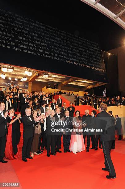 Actors Phillippe Laudenbach , Jean Marie Frin, Jacques Herlin, actress Sabrina Ouazani, Director Xavier Beauvois, actors Michael Lonsdale, Farid...