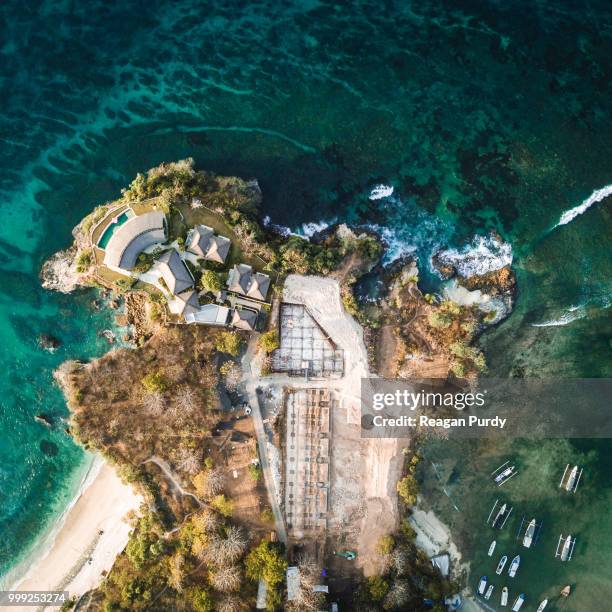 lembongan tamarind beach drone - purdy stock pictures, royalty-free photos & images