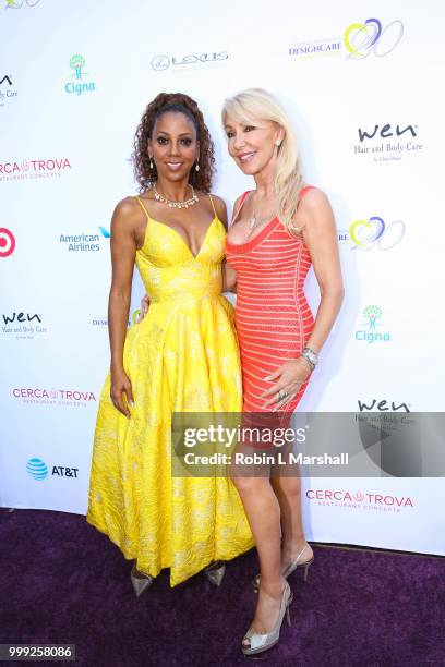 Holly Robinson Peete and Linda Thompson attend The HollyRod Foundation's 20th Annual DesignCare Gala at Private Residence on July 14, 2018 in Malibu,...