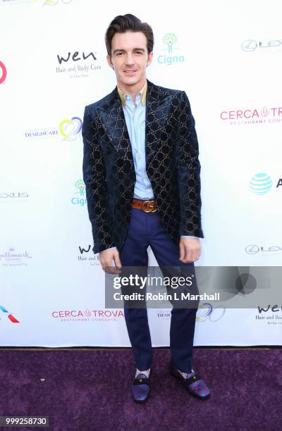 Musician/Actor Drake Bell attends The HollyRod Foundation's 20th Annual DesignCare Gala at Private Residence on July 14, 2018 in Malibu, California.