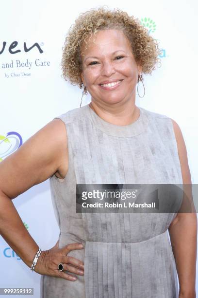 Debra Lee attends The HollyRod Foundation's 20th Annual DesignCare Gala at Private Residence on July 14, 2018 in Malibu, California.