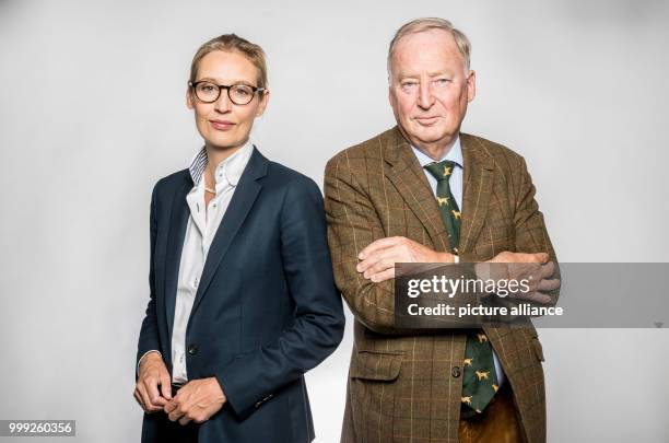 Alice Weidel and Alexander Gauland , prime candidates for the Alternative for Germany party in the Bundestag parliamentary elections, pictured in...