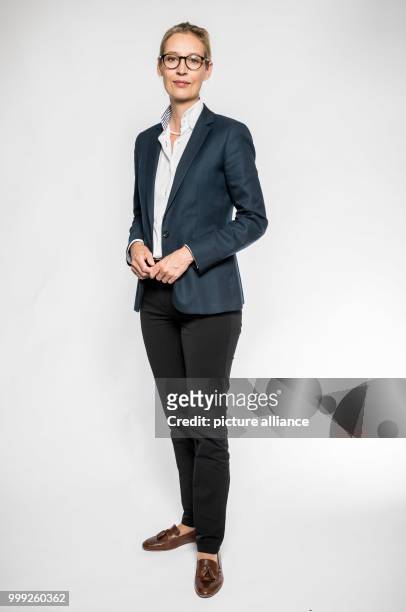 Alice Weidel, prime candidate for the Alternative for Germany party in the Bundestag parliamentary elections, pictured in Berlin, Germany, 21 August...