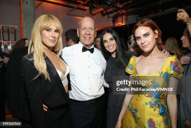 Rumer Willis, Bruce Willis, Demi Moore and Tallulah Belle Willis attend the after party for the Comedy Central Roast of Bruce Willis at NeueHouse on...
