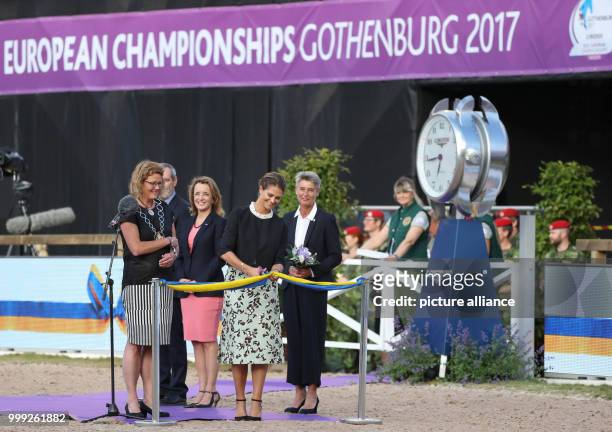 Princess Madeleine of Sweden officially opening the Longines FEI European Championships 2017 in Gothenburg, Sweden, 21 August 2017. The competition...