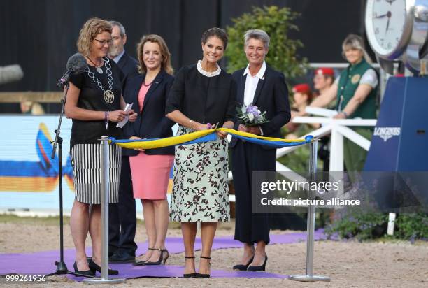 Princess Madeleine of Sweden officially opening the Longines FEI European Championships 2017 in Gothenburg, Sweden, 21 August 2017. The competition...