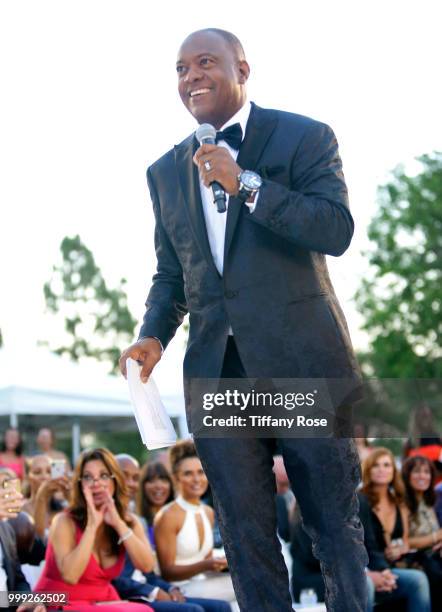 Rodney Peete onstage at the HollyRod 20th Annual DesignCare at Cross Creek Farm on July 14, 2018 in Malibu, California.