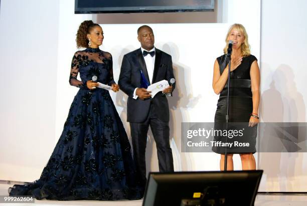 Holly Robinson Peete, Rodney Peete and Lisa Ackerman attend the HollyRod 20th Annual DesignCare at Cross Creek Farm on July 14, 2018 in Malibu,...