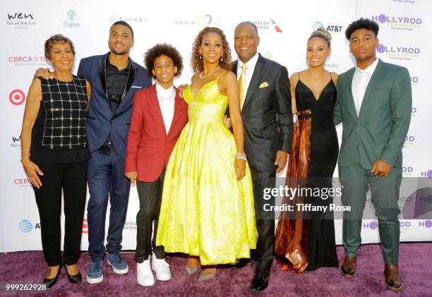 Holly Robinson Peete, Rodney Peete and family attend the HollyRod 20th Annual DesignCare at Cross Creek Farm on July 14, 2018 in Malibu, California.