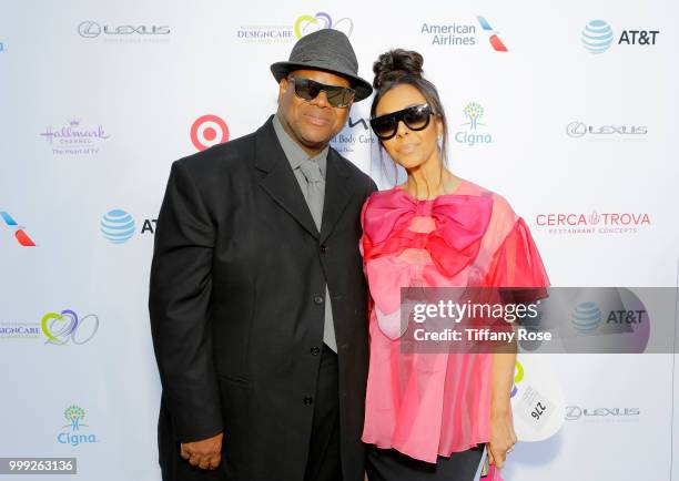 Jimmy Jam and Lisa Padilla attend the HollyRod 20th Annual DesignCare at Cross Creek Farm on July 14, 2018 in Malibu, California.