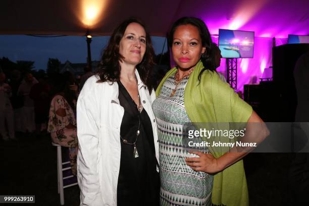 Norah Lawlor and Rolise Rachel attend Samuel Waxman Cancer Research Foundation's 14 Annual The Hamptons Happening on July 14, 2018 in Bridgehampton,...
