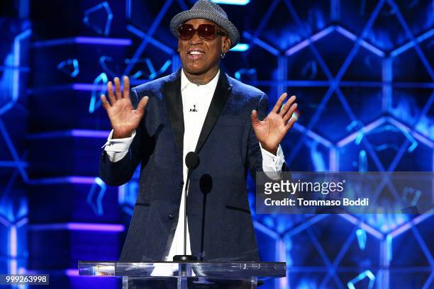 Dennis Rodman attends the Comedy Central Roast Of Bruce Willis on July 14, 2018 in Los Angeles, California.