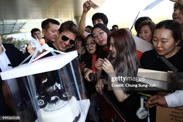 Tom Cruise arrives in support of the 'Mission: Impossible - Fallout' World Press Tour at Gimpo Airport on July 15, 2018 in Seoul, .