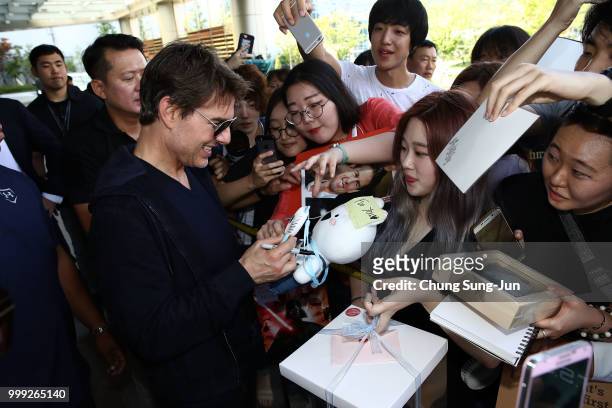 Tom Cruise arrives in support of the 'Mission: Impossible - Fallout' World Press Tour at Gimpo Airport on July 15, 2018 in Seoul, .