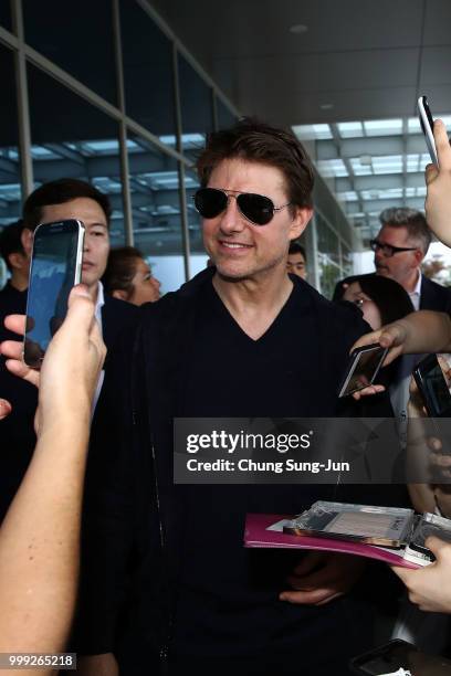 Tom Cruise arrives in support of the 'Mission: Impossible - Fallout' World Press Tour at Gimpo Airport on July 15, 2018 in Seoul, .