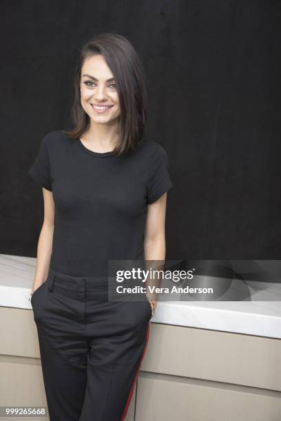 Mila Kunis at "The Spy Who Dumped Me" Press Conference at the Langham Hotel on July 13, 2018 in New York City.