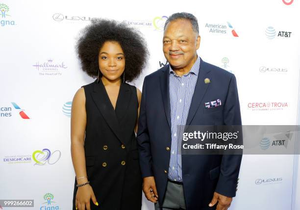 Jesse Jackson and guest attend the HollyRod 20th Annual DesignCare at Cross Creek Farm on July 14, 2018 in Malibu, California.