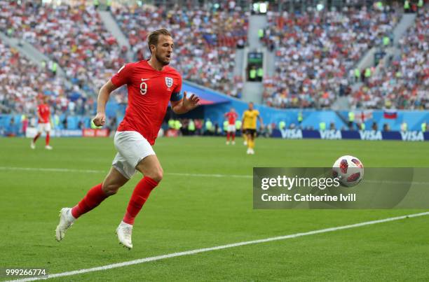 Harry Kane of England during the 2018 FIFA World Cup Russia 3rd Place Playoff match between Belgium and England at Saint Petersburg Stadium on July...