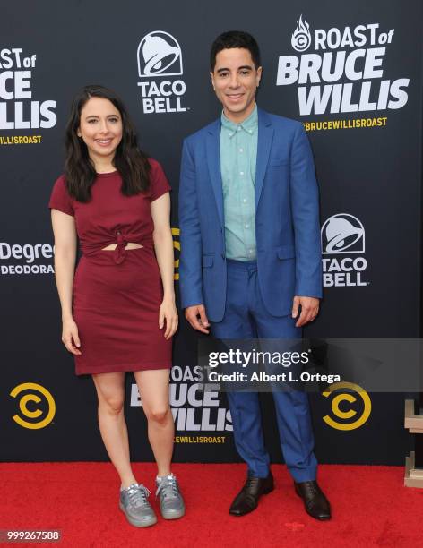 Esther Povitsky and Benji Aflalo arrive for the Comedy Central Roast Of Bruce Willis held at Hollywood Palladium on July 14, 2018 in Los Angeles,...