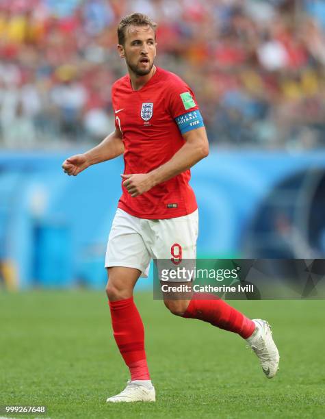Harry Kane of England during the 2018 FIFA World Cup Russia 3rd Place Playoff match between Belgium and England at Saint Petersburg Stadium on July...