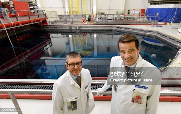 Pieter Wasmuth , the general commissioner of Vattenfall GmbH, and station director Markus Willicks, inside the Brunsbuettel nuclear power station in...