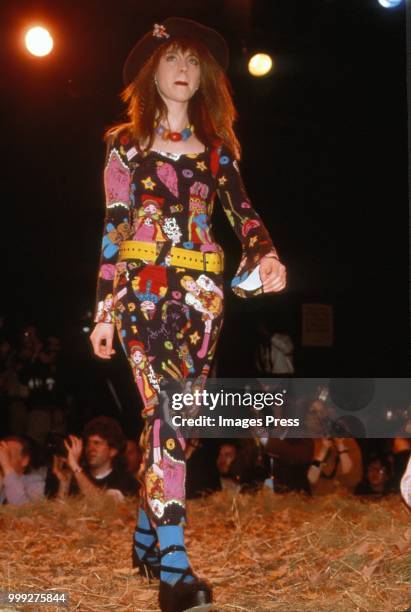 Betsy Johnson models walk the runway during New York Fashion Week circa 1979 in Paris.