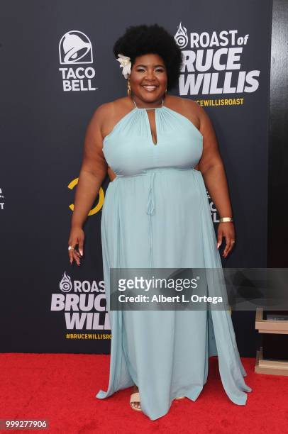 Personality Dulce Sloan arrives for the Comedy Central Roast Of Bruce Willis held at Hollywood Palladium on July 14, 2018 in Los Angeles, California.
