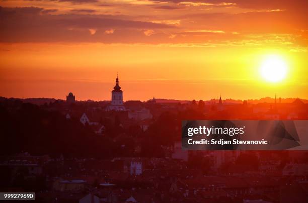 Sun rise over the city of Zagreb on July 15, 2018 in Zagreb. This is the first time Croatia has reached the final of the Football World Cup. They...