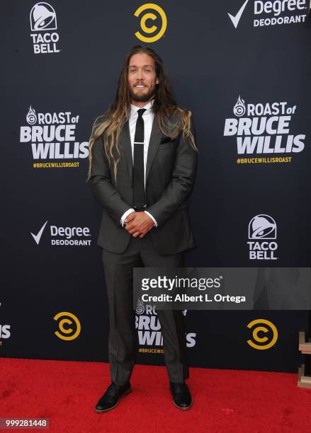 Football player Bryan Braman arrives for the Comedy Central Roast Of Bruce Willis held at Hollywood Palladium on July 14, 2018 in Los Angeles,...