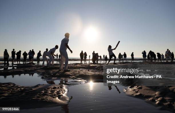 Members of the Royal Southern Yacht Club and the Island Sailing Club take part during the annual Brambles cricket match between the clubs, which...