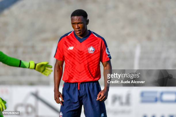 Lebo Mothiba of Lille during the friendly match between Lille and Reims on July 14, 2018 in St Quentin, France.