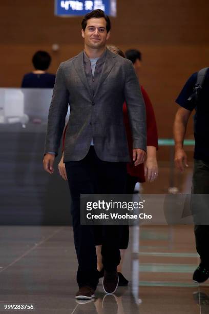 Henry Cavill arrives in support of the 'Mission: Impossible - Fallout' World Press Tour at Incheon Airport on July 15, 2018 in Incheon, South Korea.
