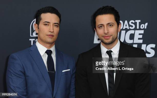 Aristotle Athiras and Fahim Anwar arrive for the Comedy Central Roast Of Bruce Willis held at Hollywood Palladium on July 14, 2018 in Los Angeles,...
