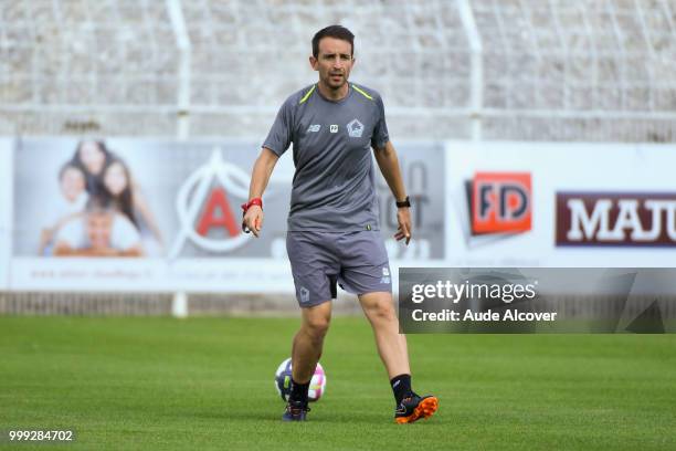 Fitness trainer of Lille Pedro Gomez Piqueras during the friendly match between Lille and Reims on July 14, 2018 in St Quentin, France.