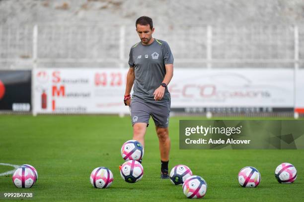 Fitness trainer of Lille Pedro Gomez Piqueras during the friendly match between Lille and Reims on July 14, 2018 in St Quentin, France.